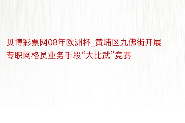 贝博彩票网08年欧洲杯_黄埔区九佛街开展专职网格员业务手段“大比武”竞赛